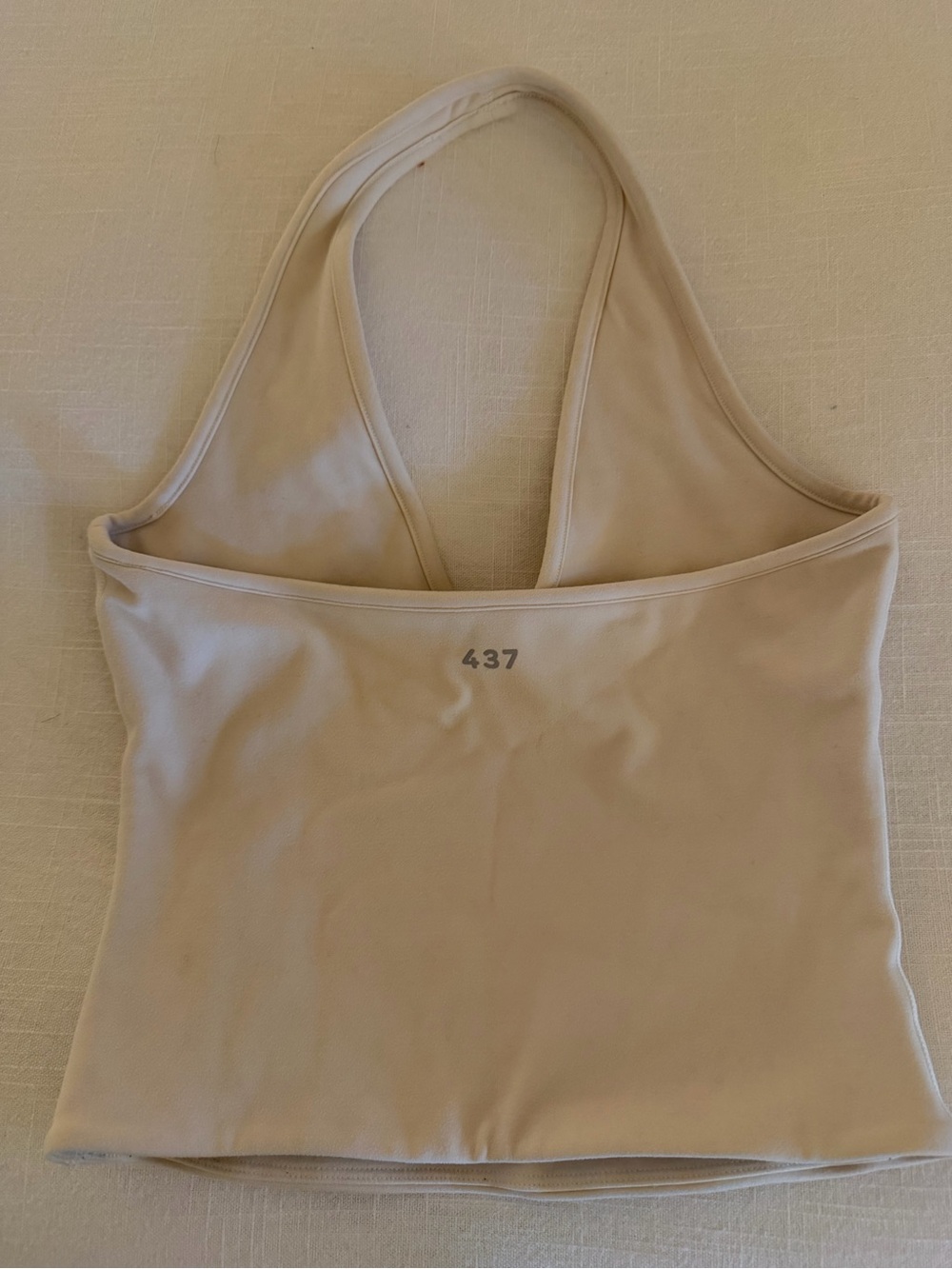 437 Halter Tank Top in Crème - Picture 3 of 5